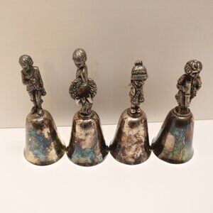 4 Pewter Christmas‎ Bells Pre-Owned